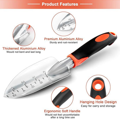 Garden Shovel Trowel Garden Tool with Measurement Mark, Heavy Duty Gardening Shovel Hand Tools