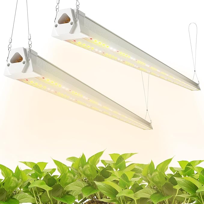 FREELICHT 2 Pack 4FT LED Grow Light, 40W (250W Equivalent), Full Spectrum Sunlight Growing Lamp