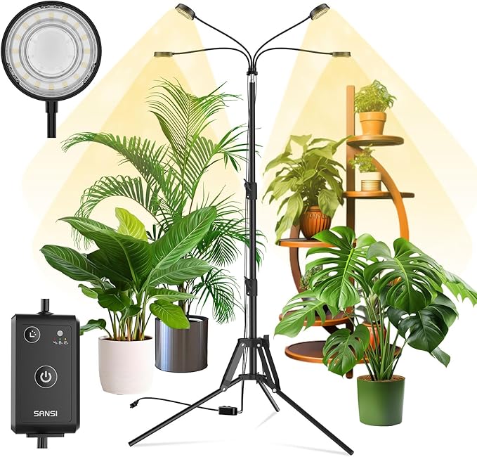 SANSI Grow Lights for Indoor Plants, 4 Head Dimmable Plant Lights for Indoor Growing, 40W 35"-65"