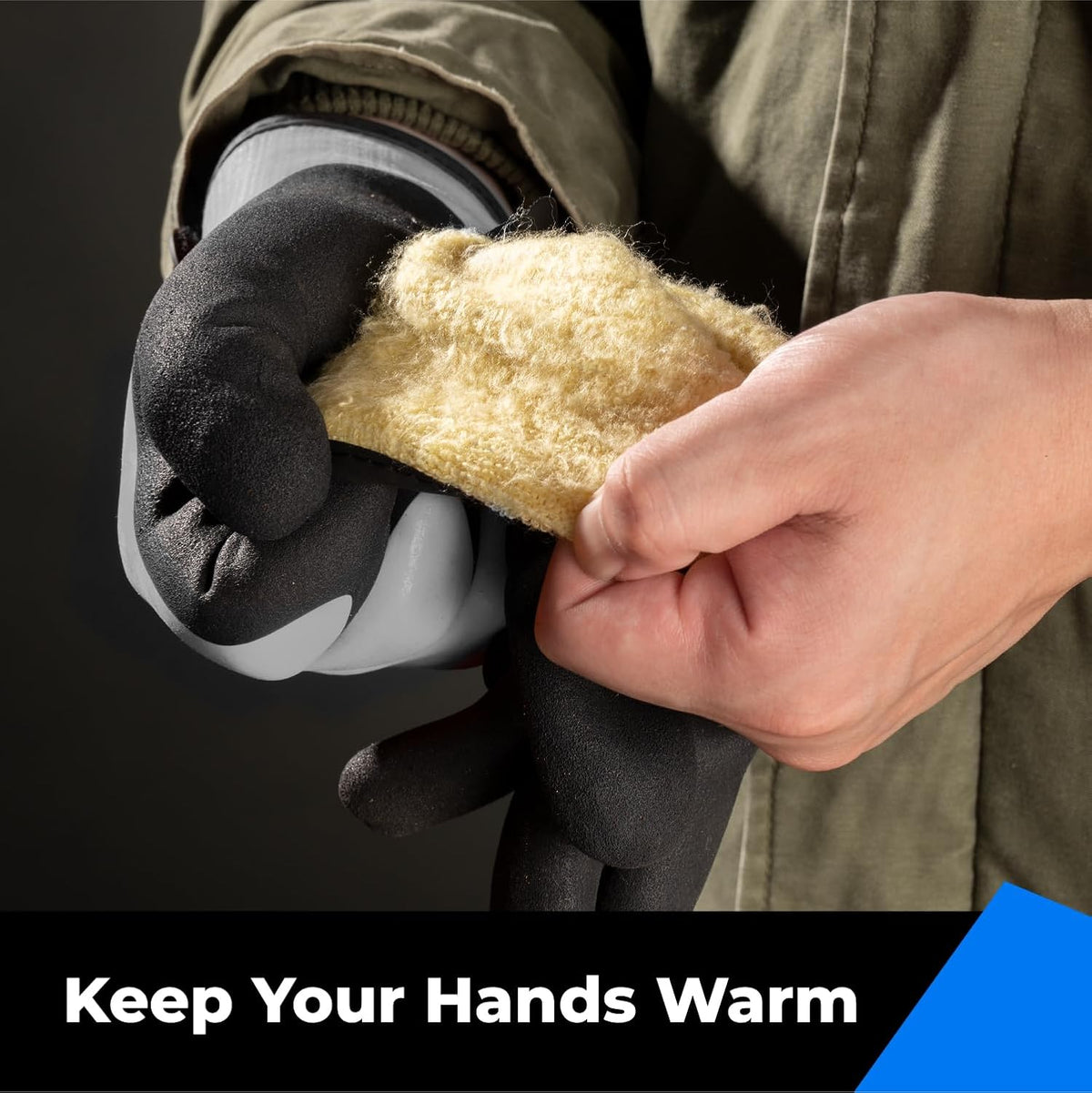 toolant 100% Waterproof Gloves Bulk Pack, 3 Pairs, Winter Work Gloves for Cold Weather, Touchsreen