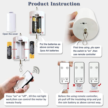 FONMY Hanging Display Motor 10 RPM Low Speed with Remote for Wind Spinner Ornament Hanging Decor