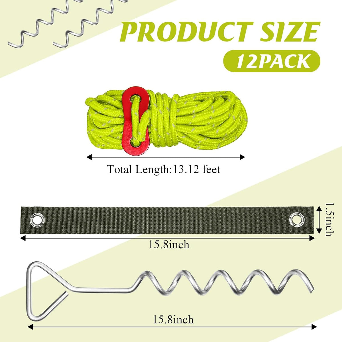 Sintuff 12 Set Tree Stakes and Supports Kit for Anti Hurricane Leaning Trees Straightening Heavy