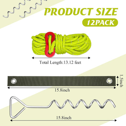 Sintuff 12 Set Tree Stakes and Supports Kit for Anti Hurricane Leaning Trees Straightening Heavy