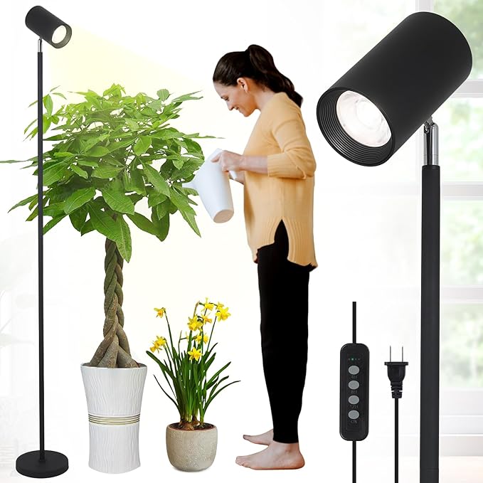 HMVPL 40W Grow Lights Stand for Indoor Plants Full Spectrum, Standing Plant Light for Indoor