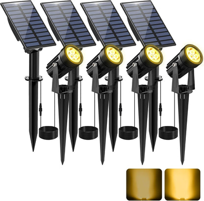 Solar Spot Lights Outdoor, Solar Landscape Spotlights IP65 Waterproof 9.8ft Cable, Auto On/Off