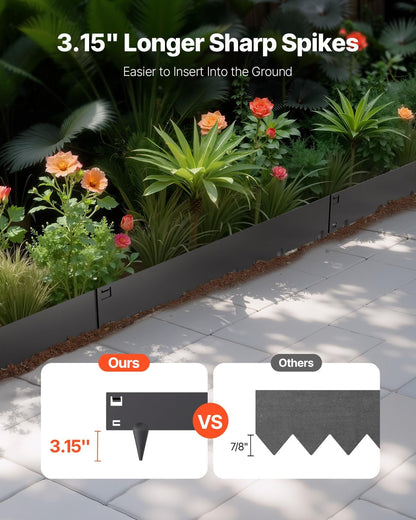 VEVOR Steel Landscape Edging, 5 Packs 39 x 3 in Rust-Resistant Metal Landscape Edging, Bendable