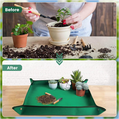 Plant Repotting Mat for Indoor Plants Transplanting Table Top Gardener Portable Potting Tray