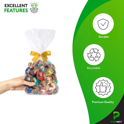 Gusseted Plastic Bags, 5 x 3 x 15 Inches. Pack of 1000 Clear Gusseted Poly Bags. 2 Mil Polyethylene