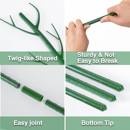 6 Pack Plant Support Plant Stakes for Indoor and Outdoor Plants, 44.8” Plant Sticks with Plant