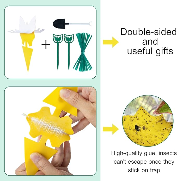 54 Pack Fruit Fly Trap for Indoor, Gnat Traps for House Indoor, Fungus Gnat Killer Sticky Traps for