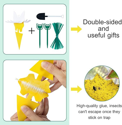 54 Pack Fruit Fly Trap for Indoor, Gnat Traps for House Indoor, Fungus Gnat Killer Sticky Traps for