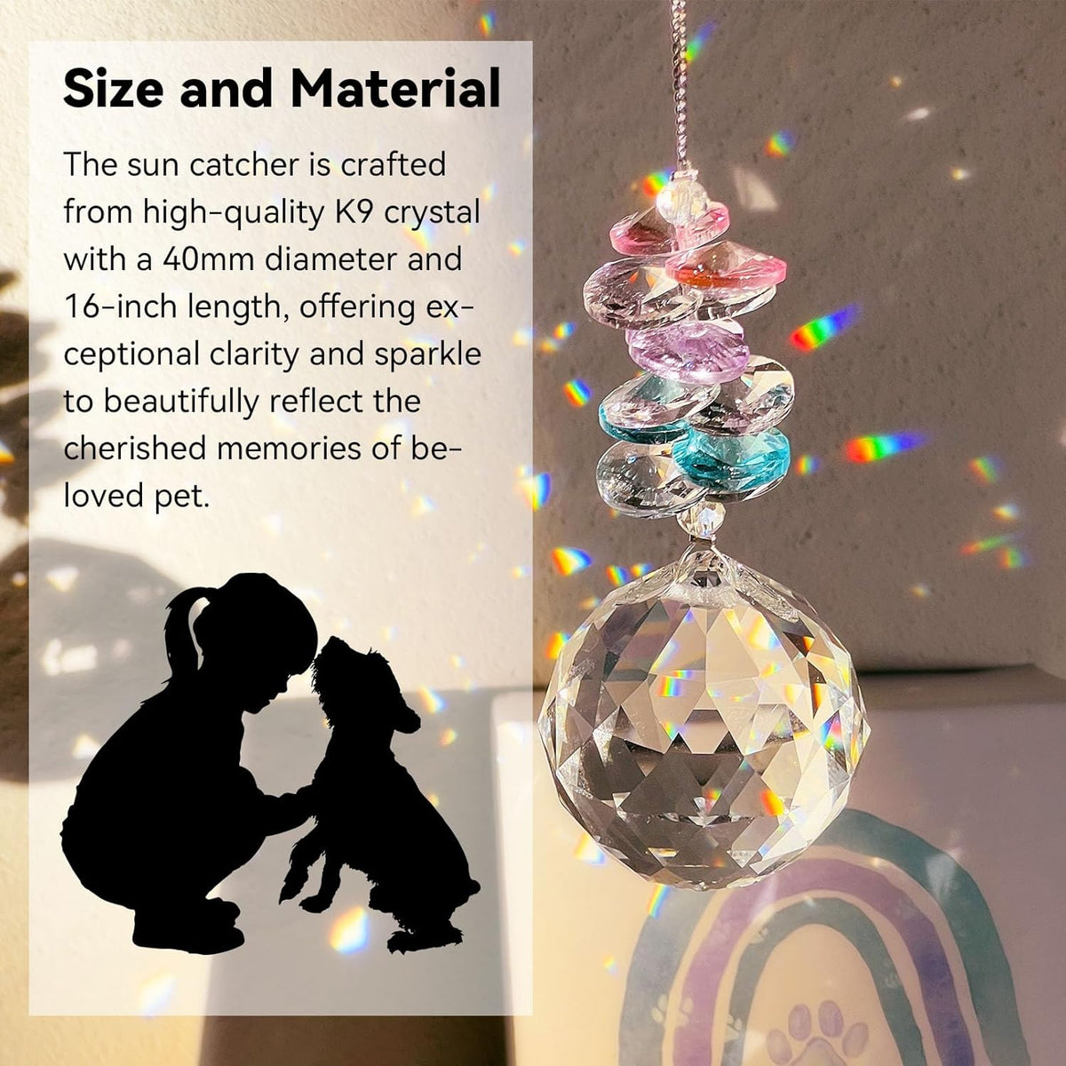 Loss of Dog Sympathy Gift - Dog Memorial Suncatcher, Pet Loss Sympathy Gifts, Passing Away