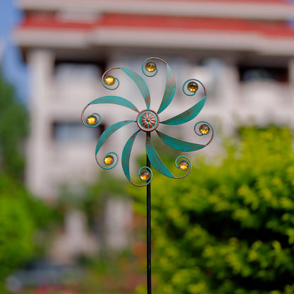 Stargarden Wind Spinner, Metal Outdoor Wind Sculptures & Spinners, Small Garden Pinwheels for Yard