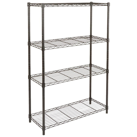 Amazon Basics 4-Shelf Adjustable Heavy Duty Steel Wire Rack Storage Shelving, Sturdy Garage