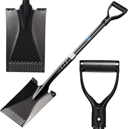 CKG Flat Shovel for Gardening with Carbon Fiber Handle, Heavy Duty Spade Shovel for Digging 43