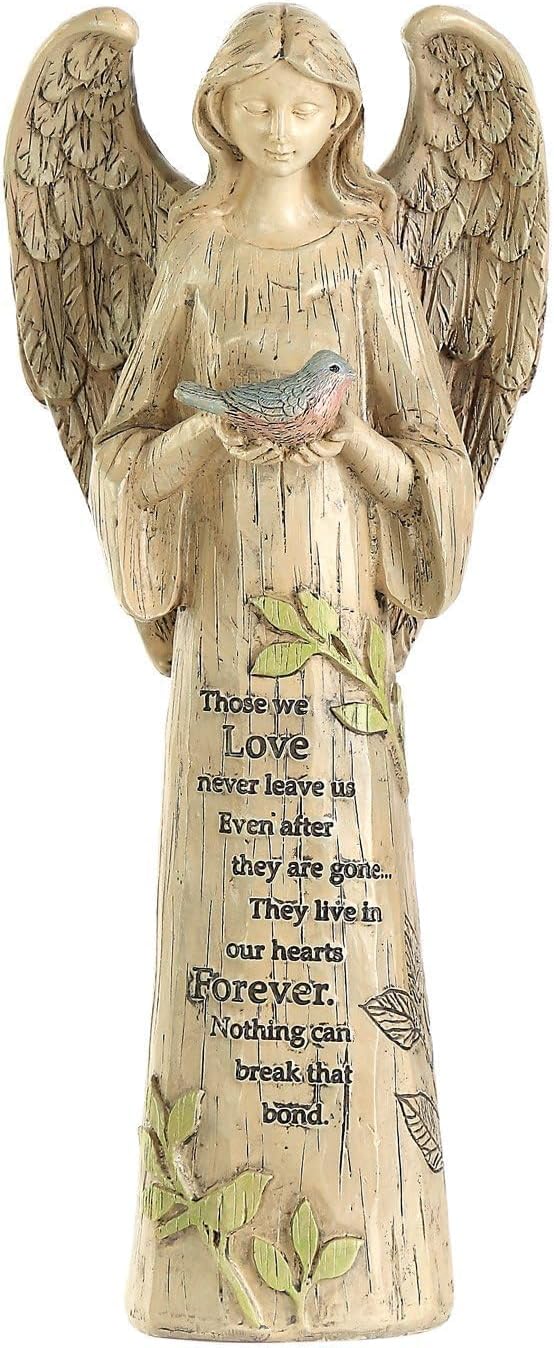 DUSVALLY Angel Statue, Memory Guardian Garden Decor, 10" H Waterproof Outdoor Angel Figurine