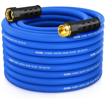 Heavy Duty Garden Hose 75 ft, Non-Expanding Flexible Water Hose, Kink Resistant Lightweight Hybrid