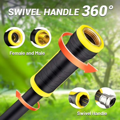 Garden Hose 50FT - PHLEX PRO Heavy-Duty Premium 5/8'' Rubber 3-Layer Water Hose - Innovation