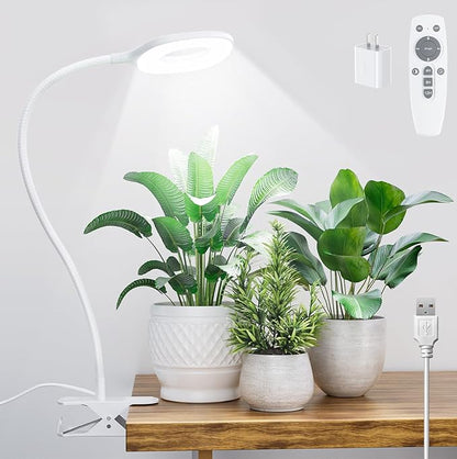 Full Spectrum Grow Lights for Indoor Plants, Clip On Plant Lights for Indoor Growing with 4/8/12H