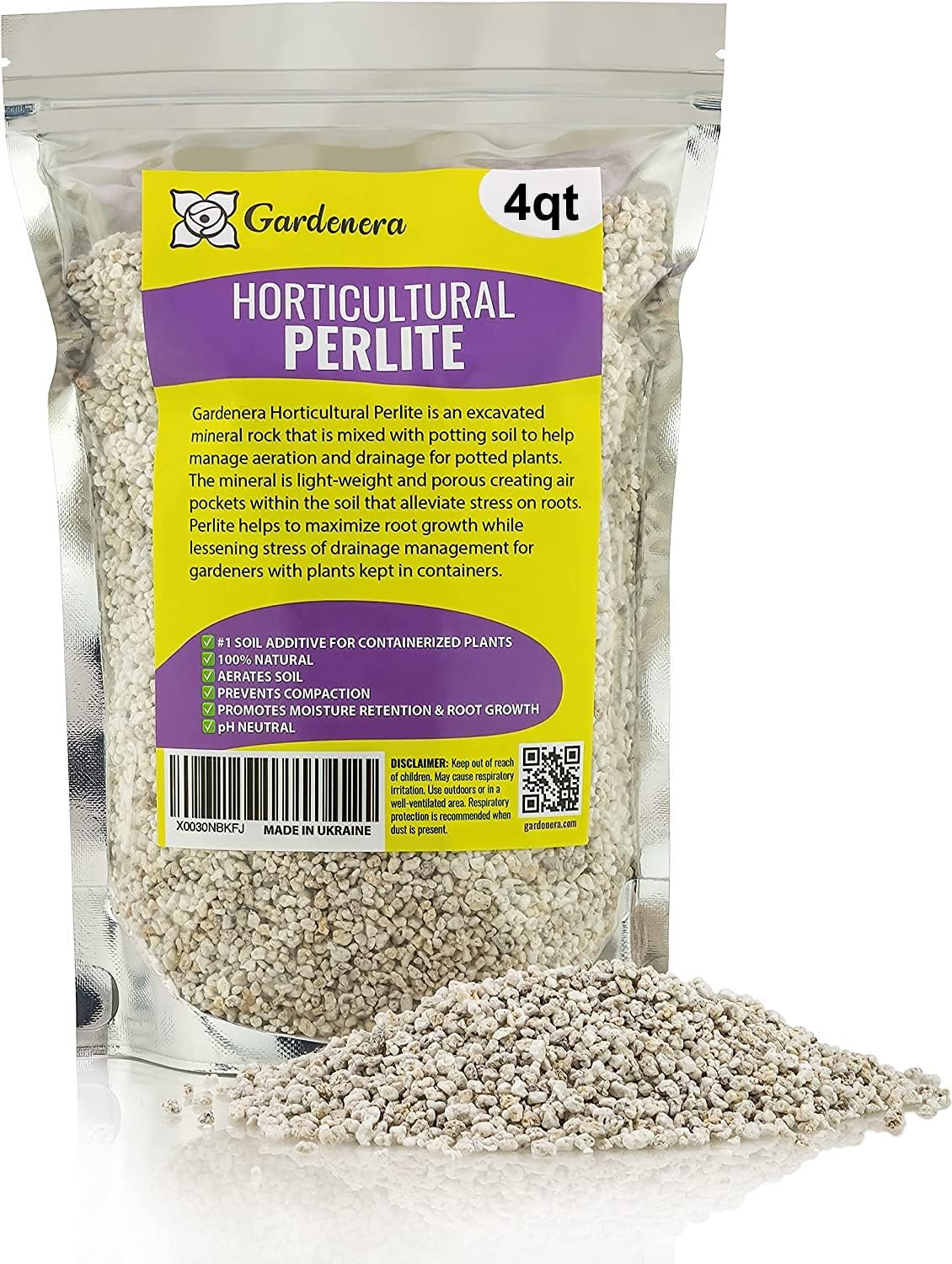 Premium Organic Perlite - (Made in Ukraine) Horticultural Soil Amendment for Indoor & Outdoor