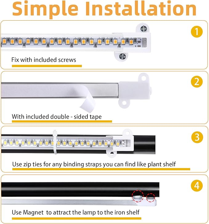 LED Plant Grow lamp, 3500K Full Spectrum Growing Light Strips for Indoor Small Plants with 3/9/12H
