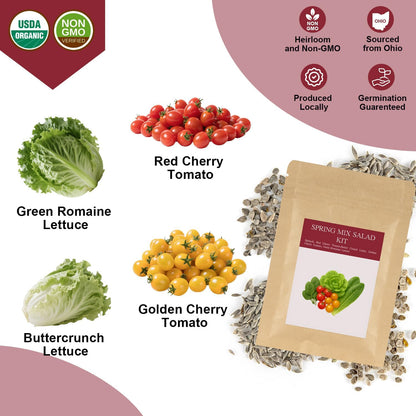 Spring Mix Salad Seed Pod Kit for AeroGarden, idoo, Ahopegarden, MUFGA with Red Cherry Tomato