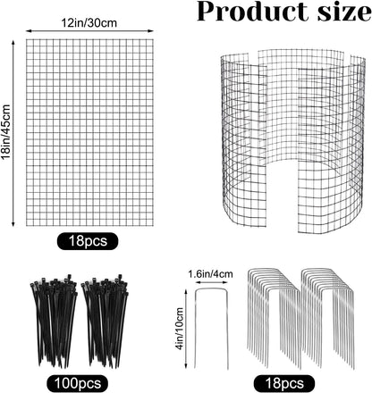 6 Pack 18'' x 12'' Large Wire Plant Protector from Animals, 18 Pcs Metal Plant Cage Chicken Wire