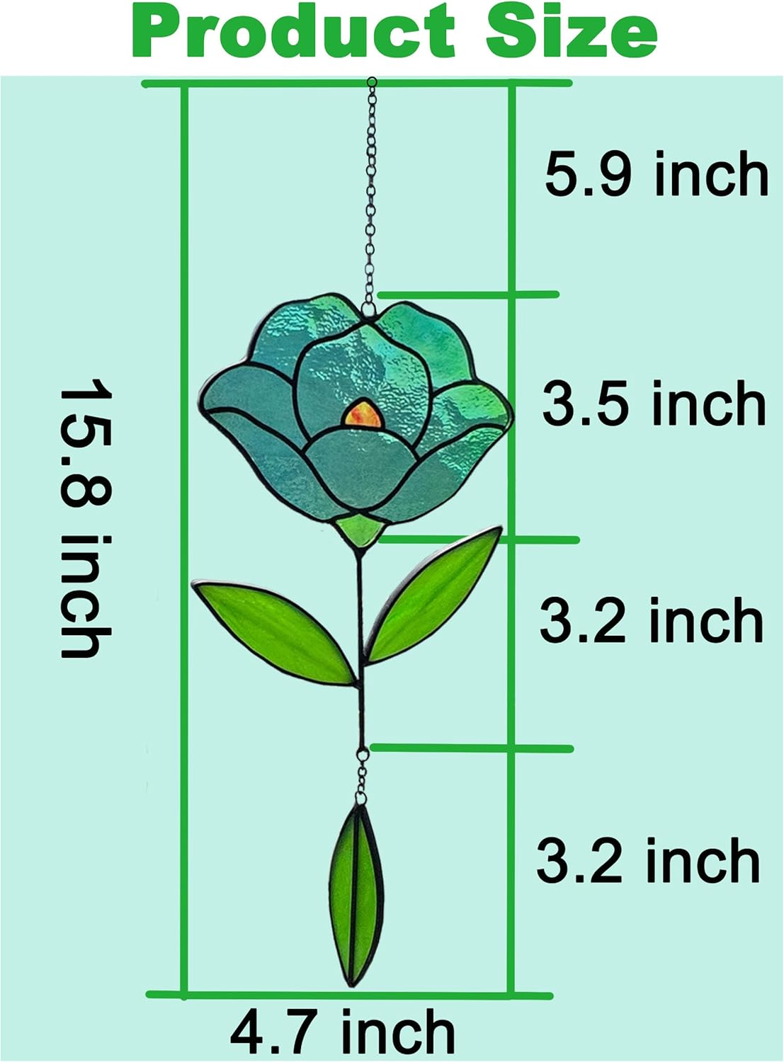 Flower Suncatchers, Stained Glass Window Hangings, Garden Suncatchers for Window and Wall Decor