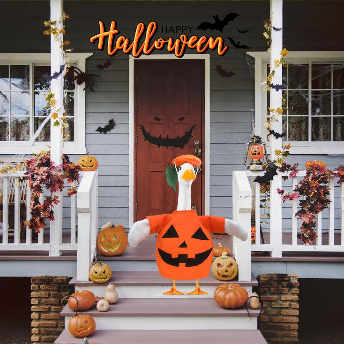 Halloween Goose Outfit Lawn Porch Goose Clothes for 23 Inches Lawn Porch Garden Goose Pumpkin
