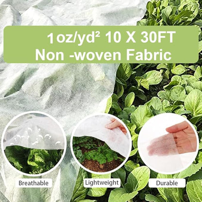 Plant Covers Freeze Protection,10Ft x 30Ft 1.0 oz/yd² Reusable Floating Row Cover, Freeze