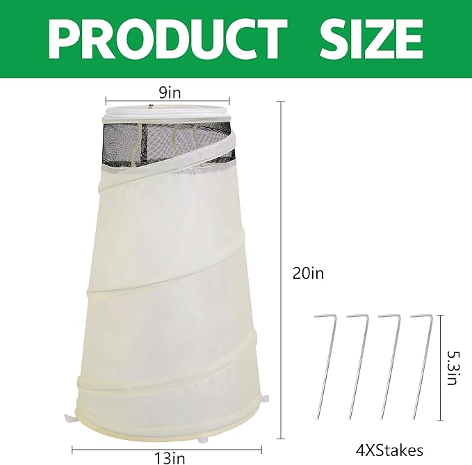 20" x 13" x 9" Pop Up Rose Cones for Winter Protection, Winter Rose Collars Protective Cover
