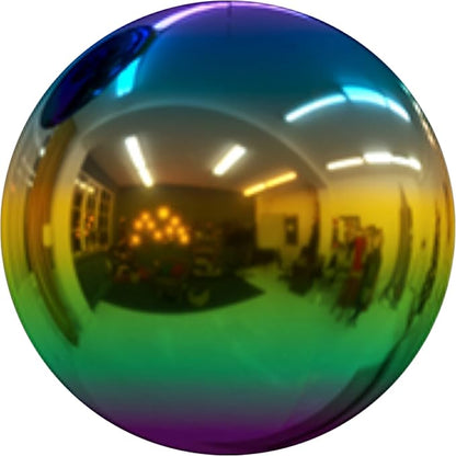 12 inch Diameter Gazing Ball,Rainbow Stainless Steel Polished Reflective Smooth Garden Sphere Globe