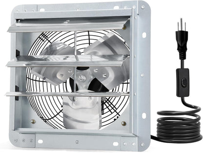 Criditpid 14 Inch Shutter Exhaust Fan, Wall Mounted Vent Fan for Garage, Attic, Greenhouse, Shop