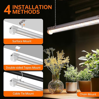Bstrip T8 Grow Light, 1.4FT 108W (6 x 18W) Plant Lights for Indoor Growing, Full Spectrum with