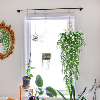 SJL 4pcs Fake Hanging Plants Realistic Artificial Outdoor Flowers Hanging Greenery Artificial Ivy