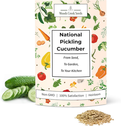 Woods Creek Seeds: National Pickling Cucumber Seeds for Planting - Over 90 Heirloom Cucumber Seed