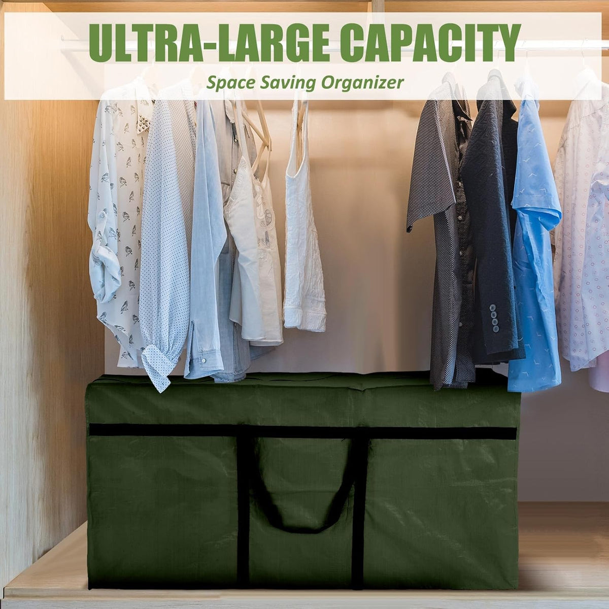 4 Pcs 96 Gallon Large Moving Bags with Zipper and Handles Foldable Storage Duffle Bags Heavy Duty