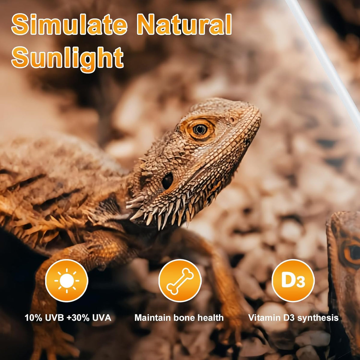 LUCKY HERP T8 30W UVB 10.0 Reptile Light, UVA UVB Reptile Light Bulb 2 Pack, Fluorescent Lamp for