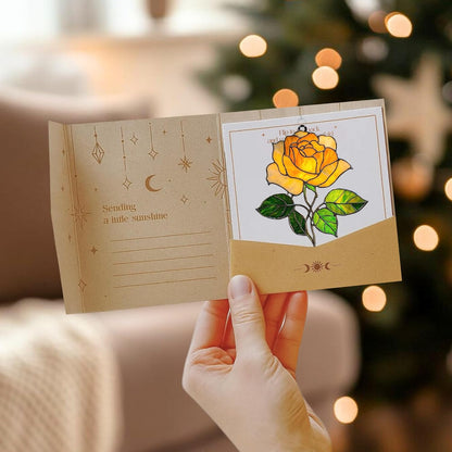 Rose Flower Acrylic Suncatcher Stained Glass Effect Window Car Hanging Christmas Ornament Indoor