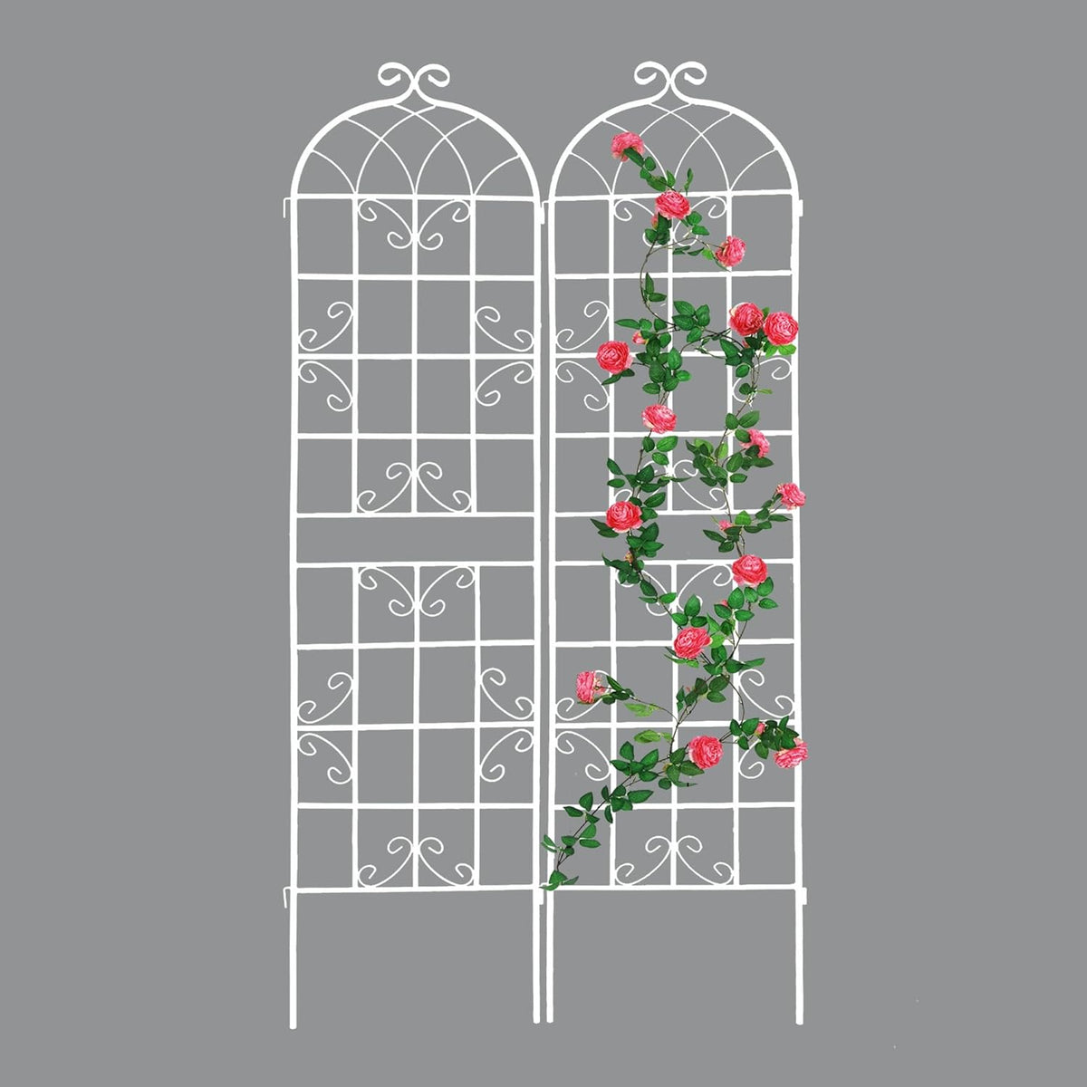 2 Pack Metal Garden Trellis 71" H Fence Rustproof Garden Trellis for Climbing Plants Support Roses