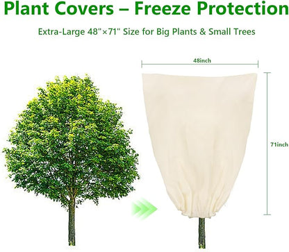 Plant Covers Freeze Protection, 4 Pack Round Frost Blankets for Outdoor Plants (71"x48") – Winter