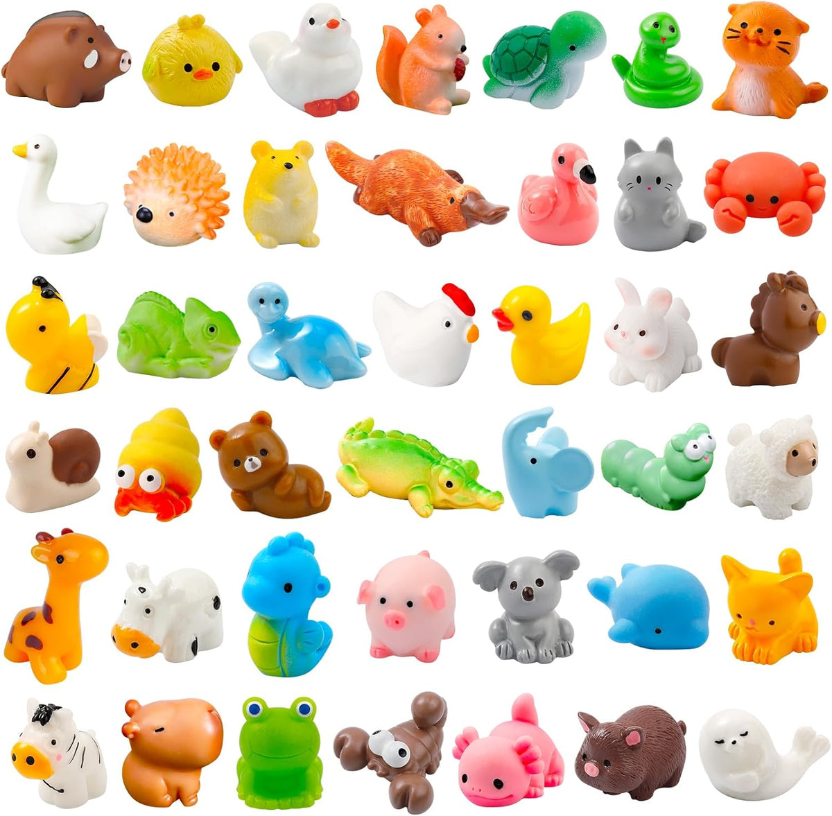 42 Pcs Mini Resin Animals 42 Styles Resin Animals Figurines Bulk for Fairy Garden Miniature
