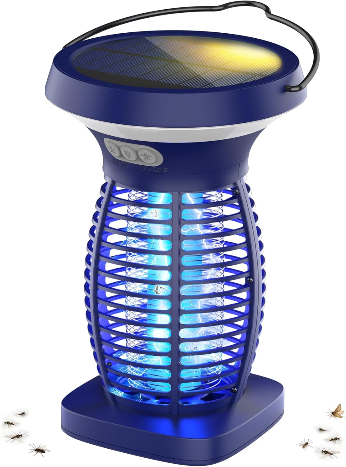 Solar Bug Zapper Outdoor, Mosquito Zapper Outdoor Waterproof Electric Fly Zapper Rechargeable