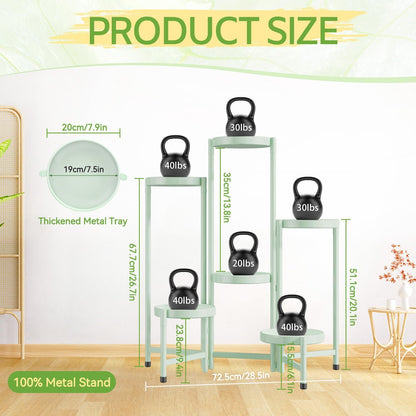 iDavosic.ly Plant Stand Indoor Outdoor, 6 Tier Corner Metal Flower Display Holder Shelf, Folding