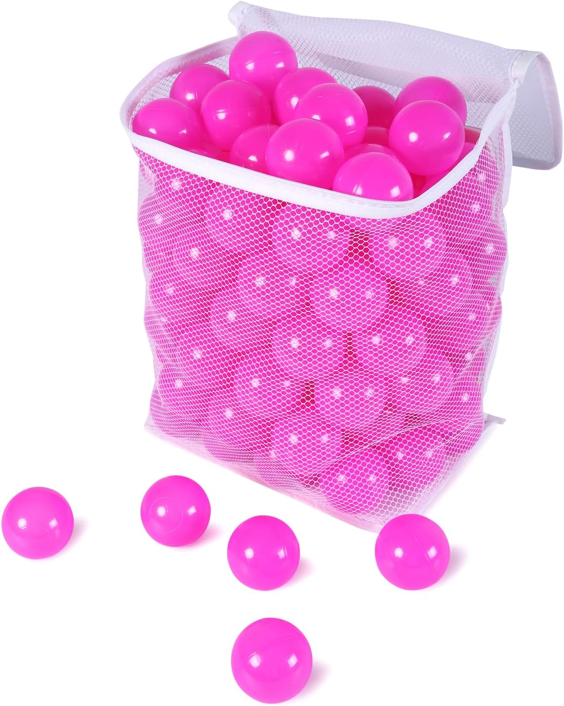 Ball Pit Balls for Kids, Plastic Refill 2.2 Inch Balls, 100 Pack, Bright Colors, Phthalate and BPA