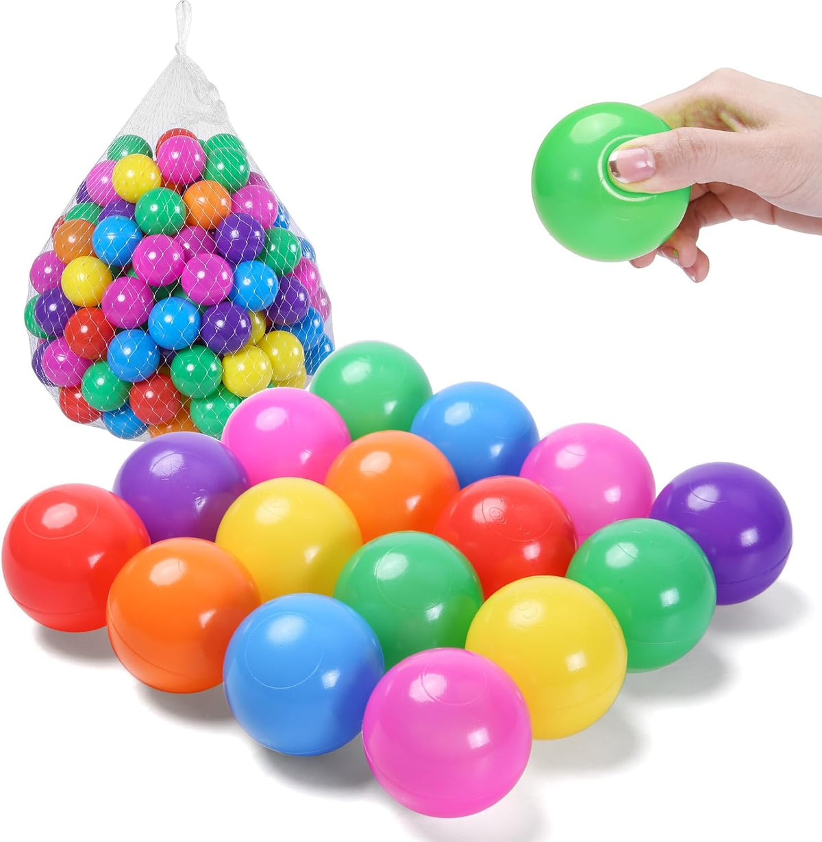 TRENDPLAY Plastic Balls for Ball Pits - Hollow Balls- Safe and Exciting Playtime - Perfect for Baby