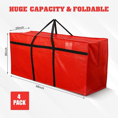 4 Pcs 176 Gallon Large Moving Bags with Zipper and Handles Foldable Storage Duffle Bags Heavy Duty