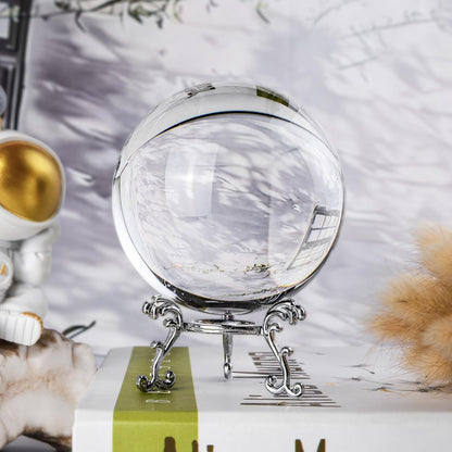 80mm Clear Crystal Ball with Stand, Photography Lensball Prop for Magical Shots, Optical Glass