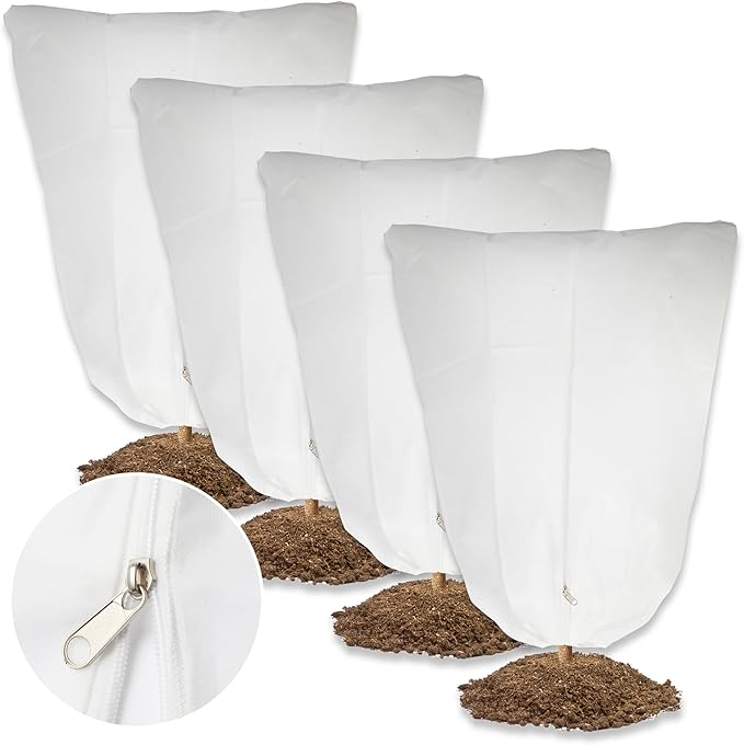 4 Pack Plant Covers Freeze Protection for Winter, 70.9''×47.2'' Frost Cloths for Outdoor Plants