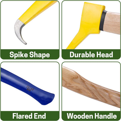 Pickaroon Logging Tool, Hookaroon, Log Roller Tool, Hookaroon for Dragging and Stacking Firewood